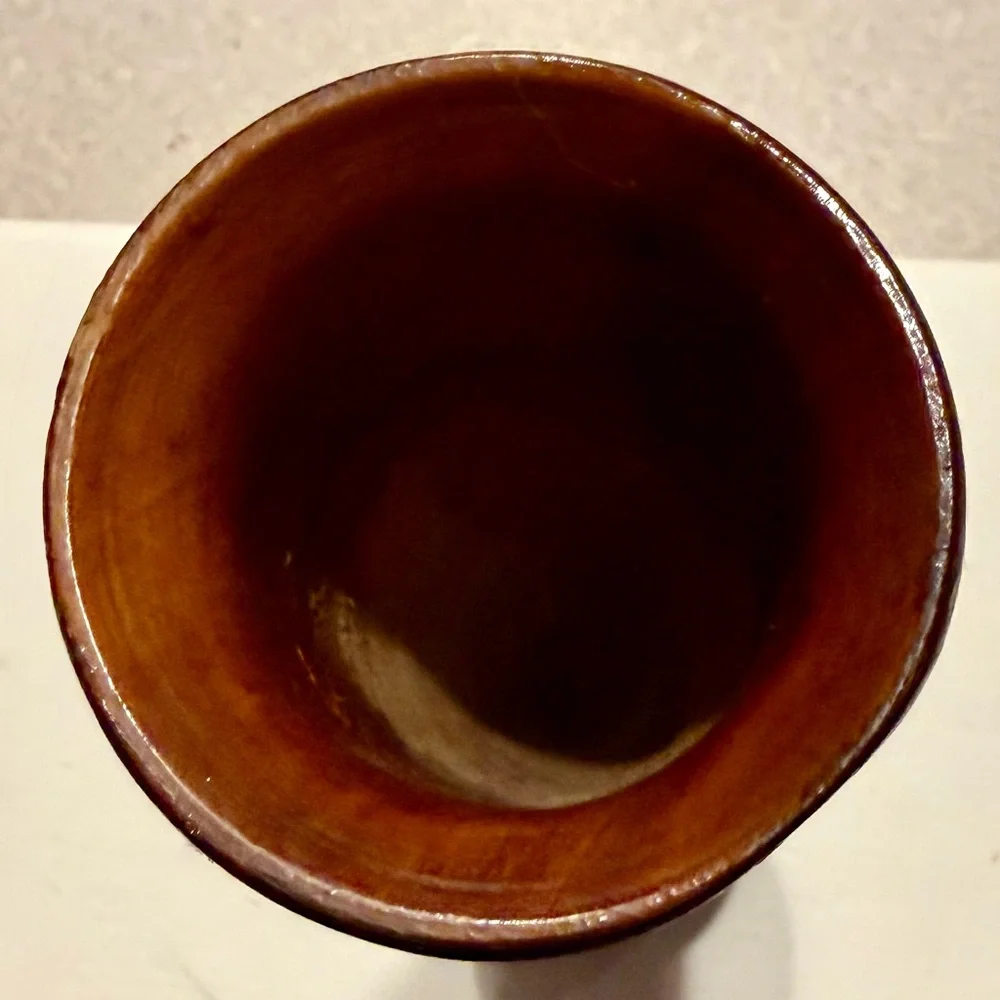 Vintage 1970s Hand-Turned Wood Bud Vase - Boho Floral Hand-Carved - 9”